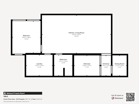 Floor plan for 3 beds, 3 baths, 1924 sqft